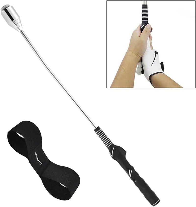 KALAUTO Golf Grip Swing Training Aid - Retractable Click Club Trainer Indoor Practice Warm Up Stick Flexible Telescopic Short Club Tempo Sound Release Trainer Devices - Image 1